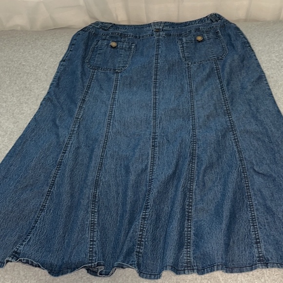 Y2K Midi Denim Skirt Size 12 Long Modest Country - Picture 9 of 11